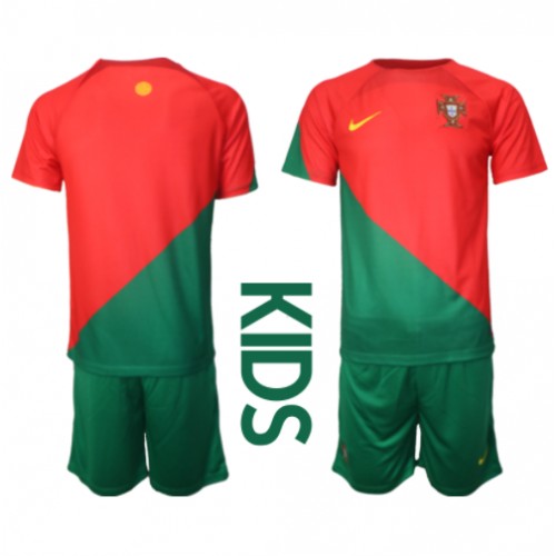 Fotbalové Dres Portugalsko Dětské Domácí MS 2022 Krátký Rukáv (+ trenýrky)